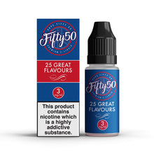 Load image into Gallery viewer, Fifty 50 E-Liquid 10Ml | Strawberry &amp; Kiwi 3Mg