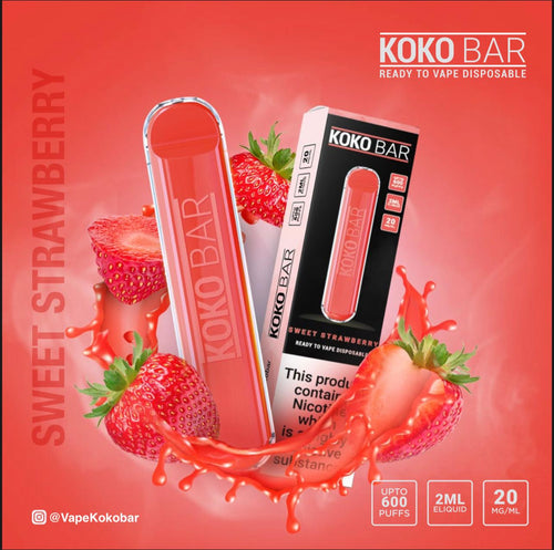 Koko Bar Disposable Pod Device 600 Puff | Sweet Strawberry