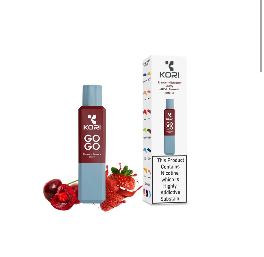 Kori Go Go 600 Puff Disposable Vape Device | Strawberry Raspberry Cherry