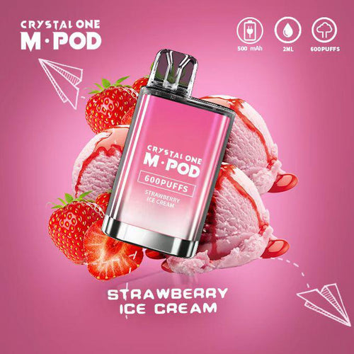 Crystal One M Pod 600 Puff Disposable Device | Strawberry Ice Cream