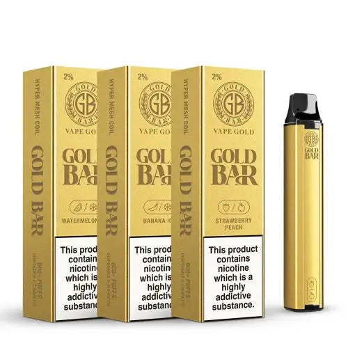Gold Bar 600 Puff Disposable Vape Device | Banana Ice
