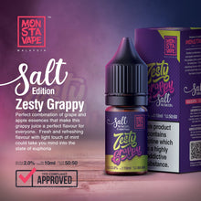Load image into Gallery viewer, Monsta Vape 10Ml Nic Salt | Zesty Grappy Salts