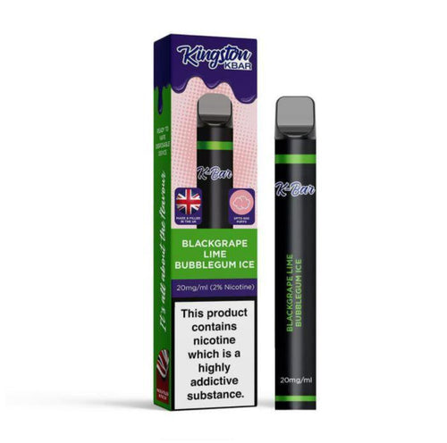 Kingston Kbar Disposable Pod Device | Black Grape Lime Bubblegum Ice