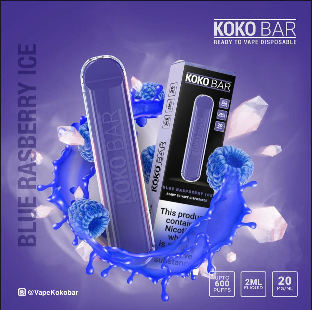 Koko Bar Disposable Pod Device 600 Puff | Blue Raspberry Ice
