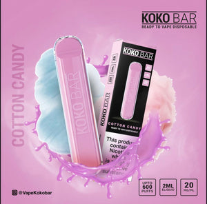 Koko Bar Disposable Pod Device 600 Puff | Cotton Candy