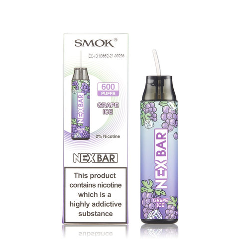 Smok Nex Bar 600 Puff Disposable Pod Device | Grape Ice