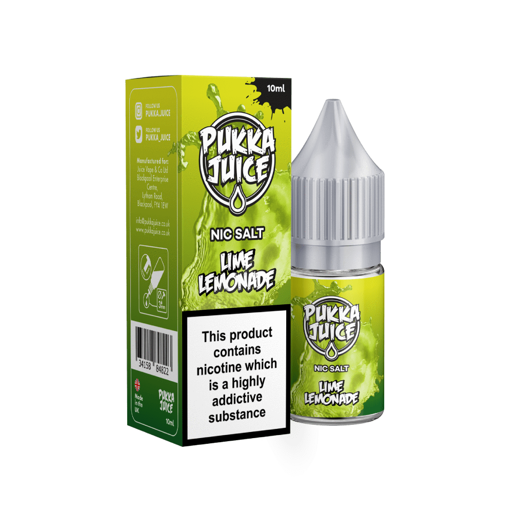 Pukka Juice 10Ml Nic Salts E-Liquid | Lime Lemonade