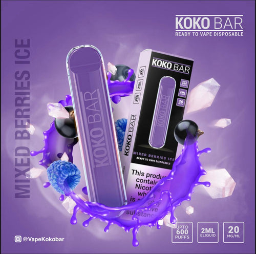Koko Bar Disposable Pod Device 600 Puff | Mixed Berries Ice