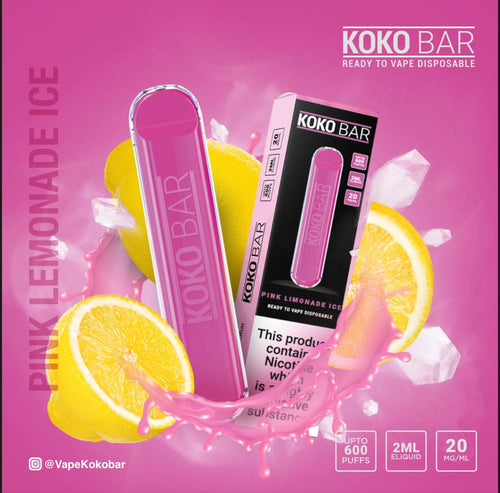 Koko Bar Disposable Pod Device 600 Puff | Pink Lemonade Ice