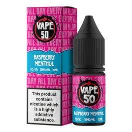 Raspberry Menthol 10Ml E-Liquid By Vape 50