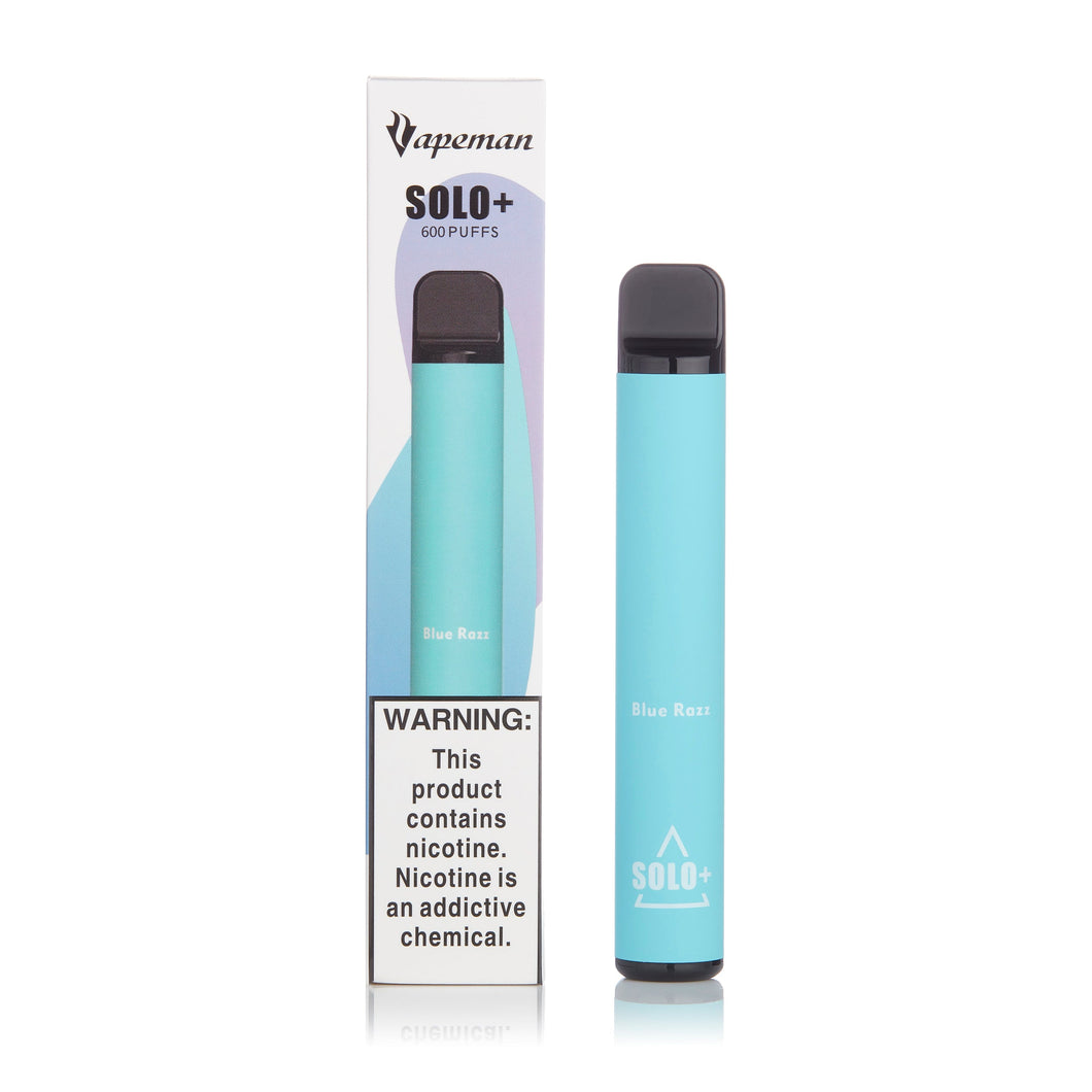 Vapeman Solo+ Disposable Pod Device 600 Puff | Blue Razz
