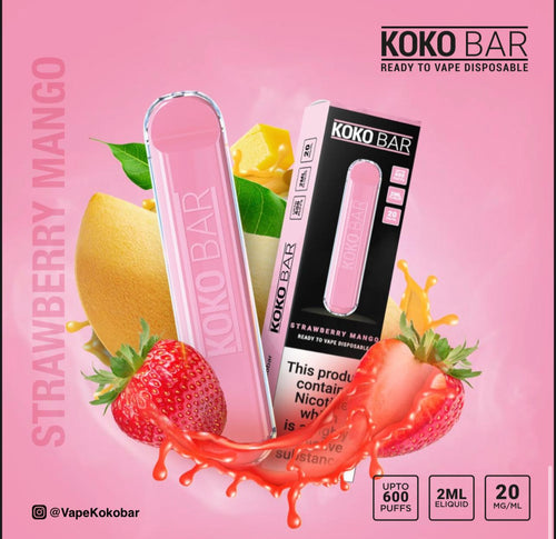 Koko Bar Disposable Pod Device 600 Puff | Strawberry Mango